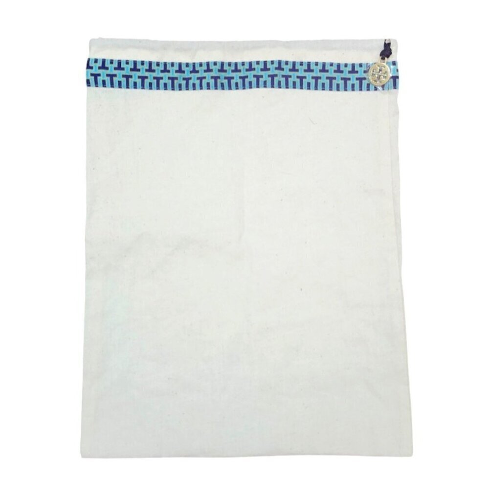 TORY BURCH Dust Bag Purse Shoe Travel Storage 15"× 11" Drawstring Logo Charm